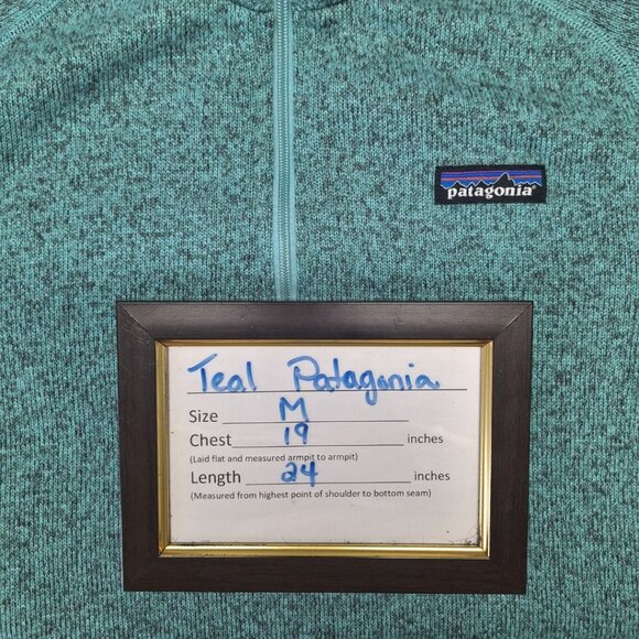 Patagonia Quarter Zip Pullover Womens M Sweatshirt Gorp Core Teal Blue Fleece - Picture 5 of 9